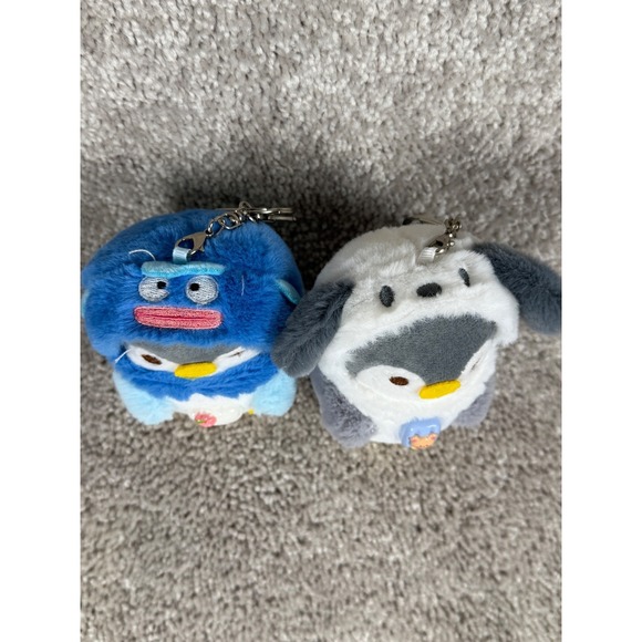 Cute Penguin Plush Keychain Set Kawaii Strawberry Ice Cream Charms Bag - Picture 2 of 5